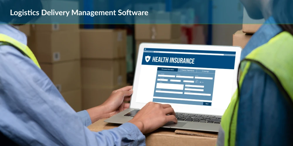 A person is telling about health insurance to other person represents a logistics delivery management software.